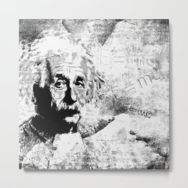 Albert Einstein - schwarz-weiß Metal Print