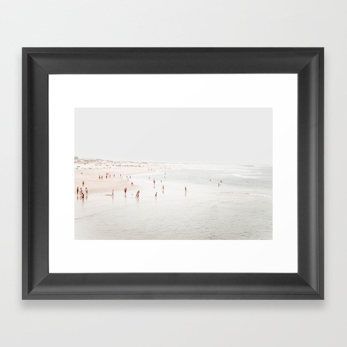 At The Beach (two) - minimal beach series - ocean sea photography by Ingrid Beddoes Framed Art Print