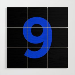 Number 9 (Blue & Black) Wood Wall Art