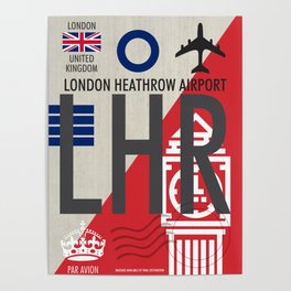 London LHR Airport Code Poster