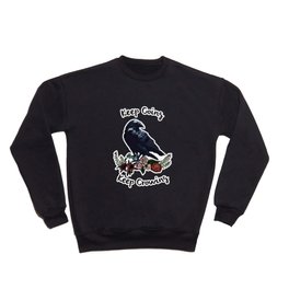 Keep going, keep crowing - wholesome crow with flowers Crewneck Sweatshirt