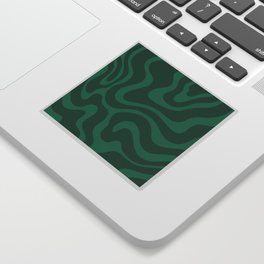 Warped Swirl Marble Pattern (emerald green) Sticker