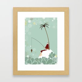 Santa in an island Framed Art Print