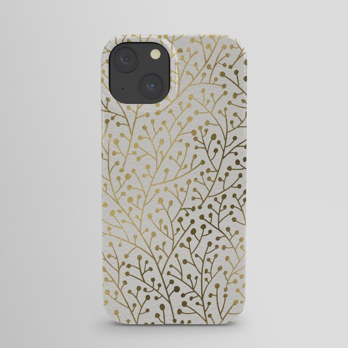 Gold Berry Branches iPhone Case