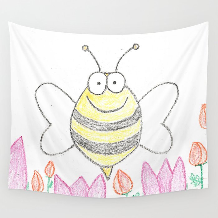Bee happy Wall Tapestry
