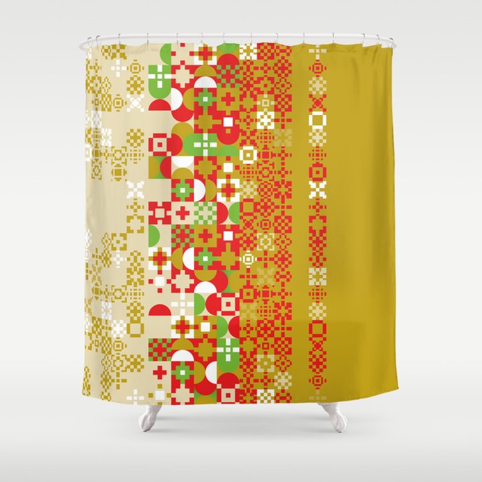 Red Gold Green Abstract Modern Geometric Background Pattern