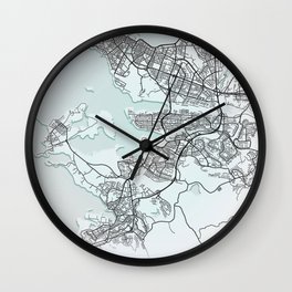 Reykjavík, Iceland, White, City, Map Wall Clock