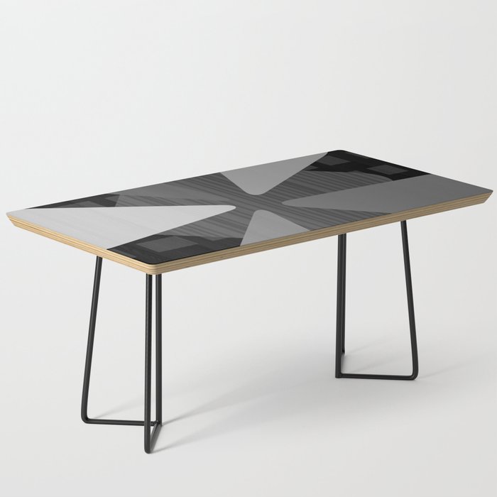 Mid Century Modern ‘Petals’ Art Black Gray Coffee Table