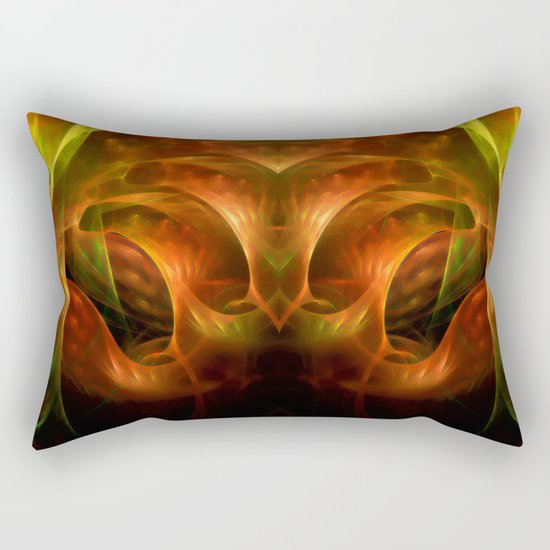 Abstract colorful lightning fractal black background futuristic Rectangular Pillow