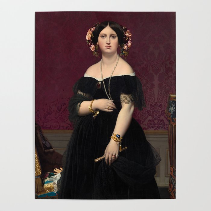 Madame Moitessier, 1851 by Jean-Auguste-Dominique Ingres Poster