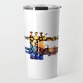 Whimsical Colorful Mosaic Music Trumpet Art Travel Mug