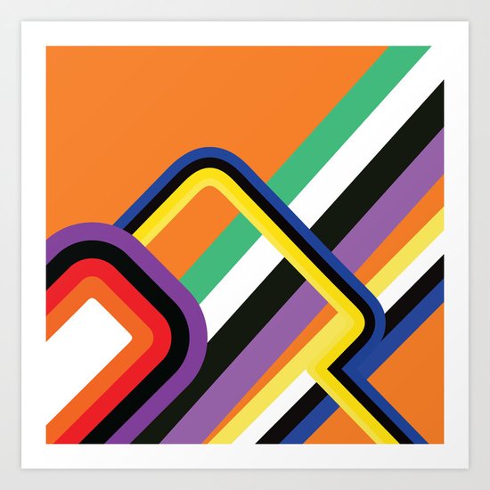 60s Geometric Shapes Art Print