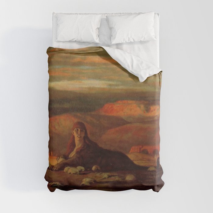 the sphinx of the seashore - Elihu Vedder  Duvet Cover