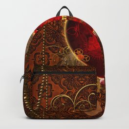 Wonderful steampunk heart Backpack | Painting, Celebration, Romance, Valentine, Illustration, Heart, Love, Red, Symbol, Decoration 
