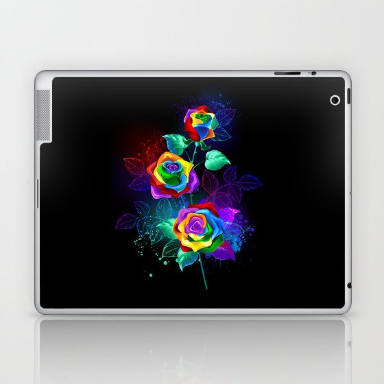 Branch with Rainbow Roses Laptop & iPad Skin