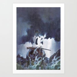 The Unknown Rider Hard Rain Art Print