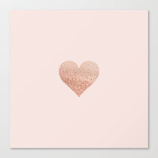 ROSEGOLD HEART BLUSH Canvas Print