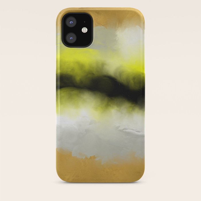 Golden Whispers Abstract Art Acrylic Painting Iphone Case By