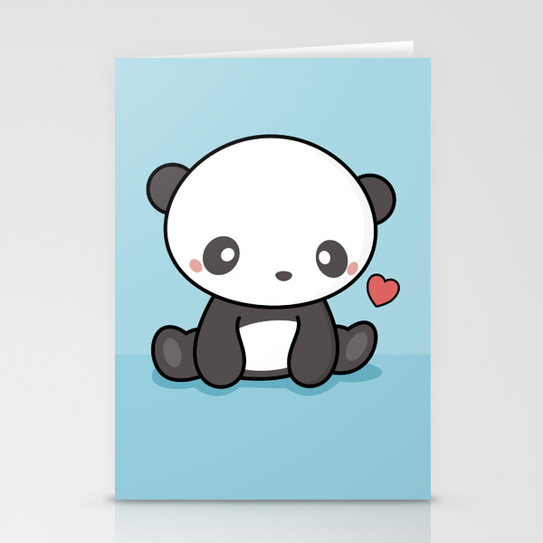 Cute Kawaii Panda With Heart Stationery Cards By Kiwiprints Society6 Drawing ideas for kids age 10. cute kawaii panda with heart stationery cards by kiwiprints