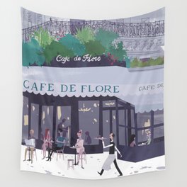 Cafe de flore Wall Tapestry