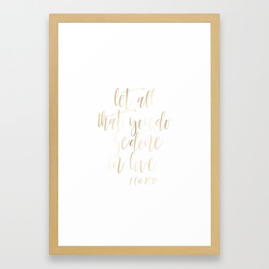 Let All That You Do Be Done In Love Bible Verse Wall Art Scripture Poster Decor Christian Quote Gi Framed Art Print
