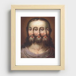 Three Faced Jesus The Holy Trinity Recessed Framed Print