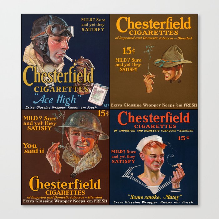 Chesterfield Cigarettes, 1914-1918 by Joseph Christian Leyendecker Canvas Print