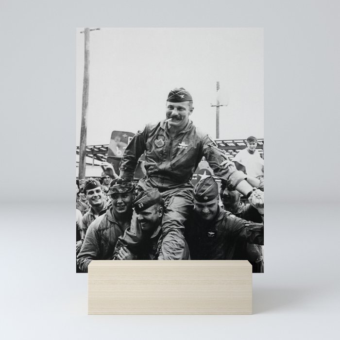 Colonel Robin Olds After Completing 100th Combat Mission - Vietnam 1967 Mini Art Print