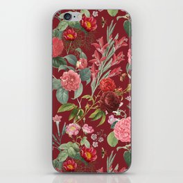 Blooming Garden - Red Dahlia Lush Floral Pattern iPhone Skin
