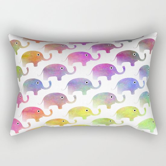 Parade Of Elephants Rectangular Pillow