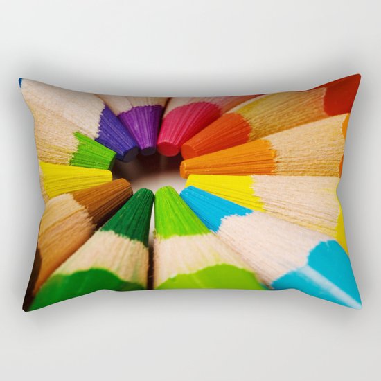 Colorful Pencils Rectangular Pillow