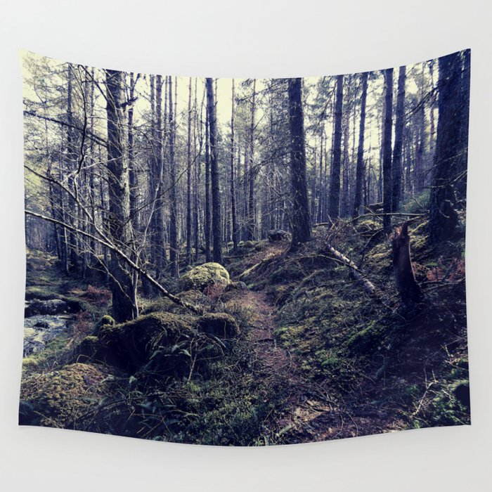 Drama on a Winter Nature Trail. Wall Tapestry