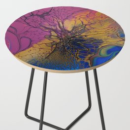 Magenta Gold and Blue Bloom   Side Table