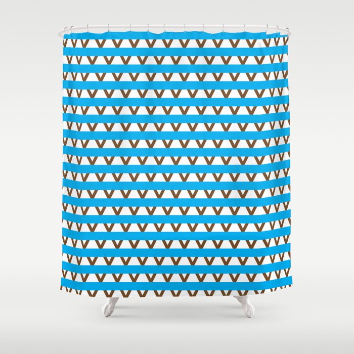 Paranoia Baby Blue And Brown Shower Curtain By Mthome