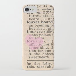 Love Dictionary Page With Sketchy Pink Heart iPhone Case