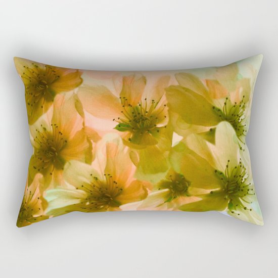 Orange Blossom Abstract Rectangular Pillow