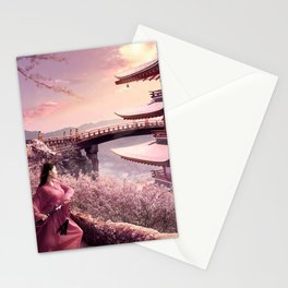 Samurai and Sakura Stationery Cards
