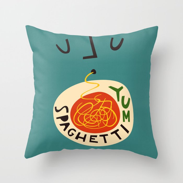 Yum Spaghetti Throw Pillow