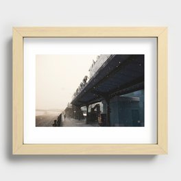 Snowy Station Recessed Framed Print