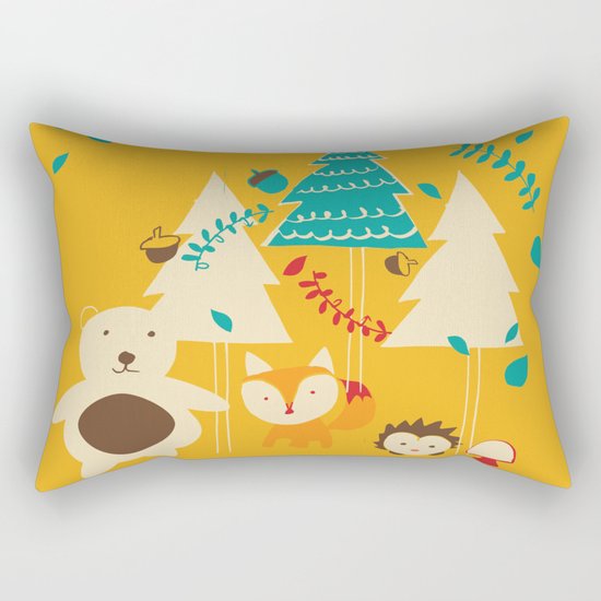 Woodland Christmas friends Rectangular Pillow