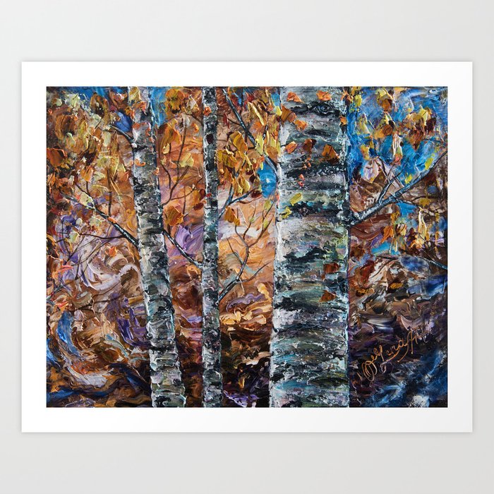 Birch Trees With Palette Knife By Olena Art For Society6 Art