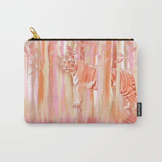 Tiger in the Trees - Painting / Collage Carry-All Pouch