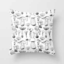 wild life mushroom / light mushroom / mushroom pattern Throw Pillow