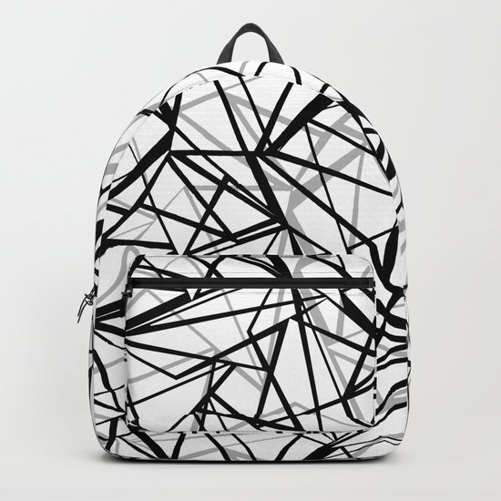 Black and white abstract geometric pattern . Backpack