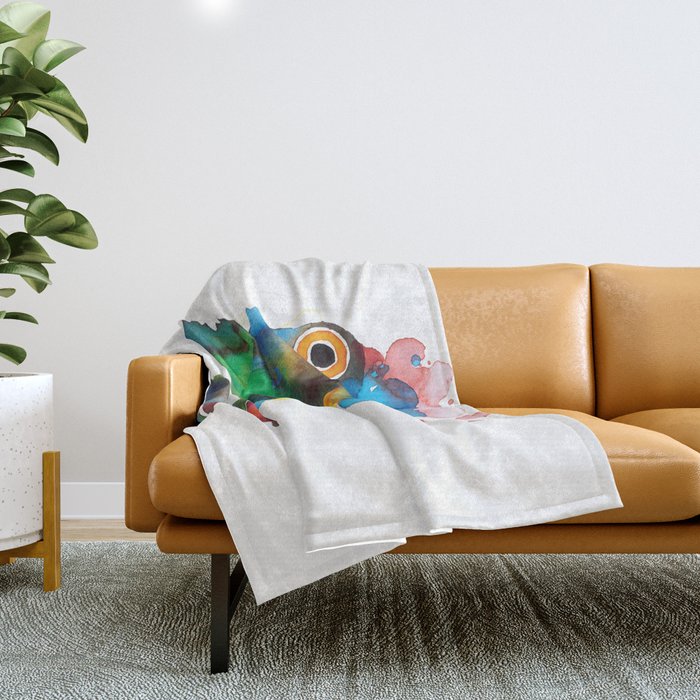 colorful fish Throw Blanket