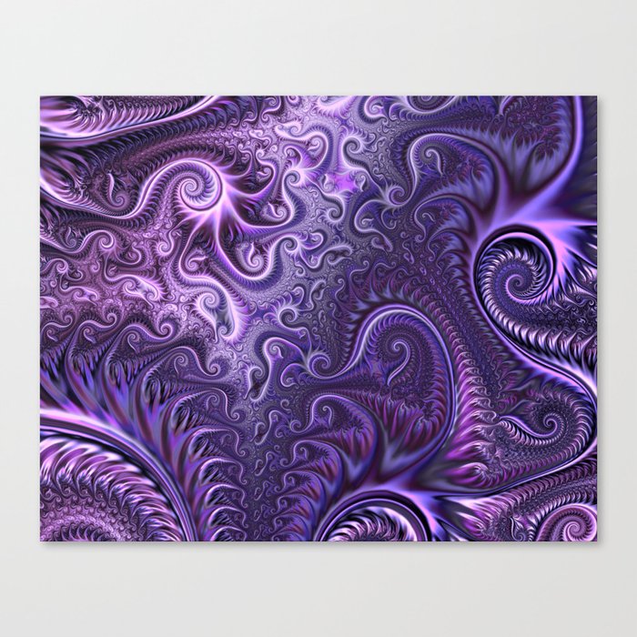 Abstract Colorful Lilac & Violet Spiral Pattern Canvas Print