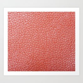 Sample of orange leather upholstery texture Art Print