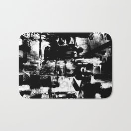 Black and White Bath Mat | Surface, Old, Stroke, Black, Urban, Retro, Stone, Scratch, Noise, Stain 