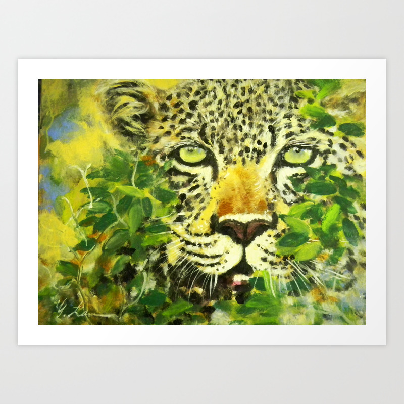 Wildlife Painting Series 3 Leopard In Preying Pose Art Print By Artscanyon Society6