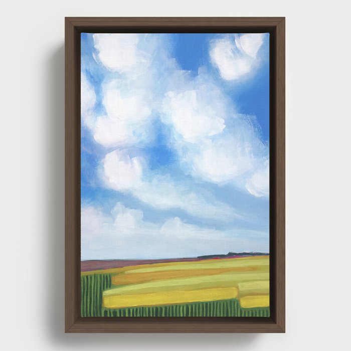 Mustard Fields in March Framed Canvas